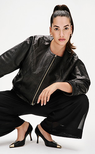 Marina Rinaldi bomber in nappa stampa cocco 2023
